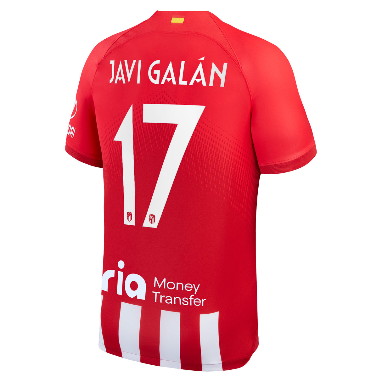 Atlético de Madrid Metropolitano Nike Home Stadium Shirt 2023-24 with Javi Galán 17 printing - Kit Captain