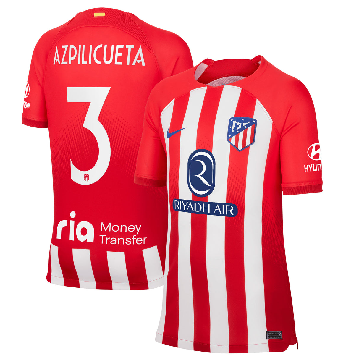 Atlético de Madrid Metropolitano Nike Home Stadium Shirt 2023-24 - Kids with Azpilicueta 3 printing