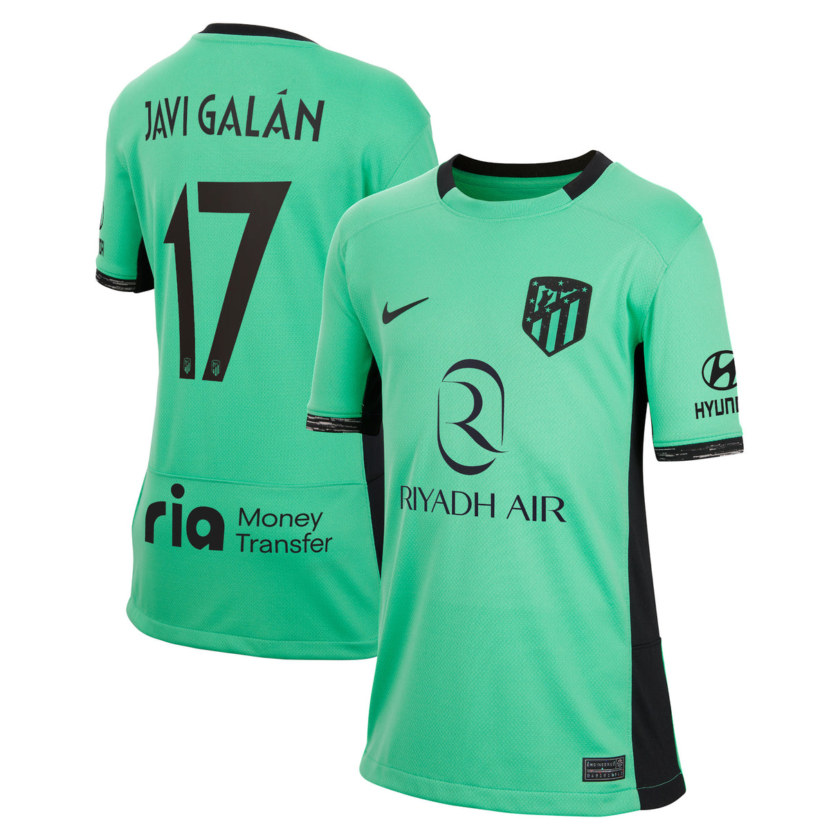 Atlético de Madrid Metropolitano Nike Third Stadium Shirt 2023-24 - Kids with Javi Galán 17 printing - Kit Captain