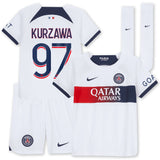 PSG Nike Away Stadium Kit 2023-24 - Little Kids with Kurzawa 97 printing - Kit Captain