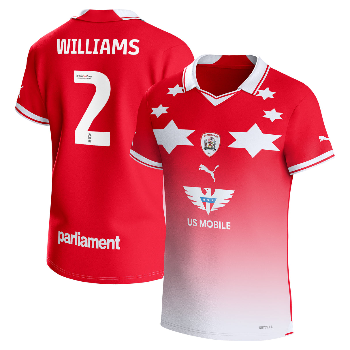 Barnsley Puma Home Shirt 2023-24 - Outsize - Jordan Williams 2