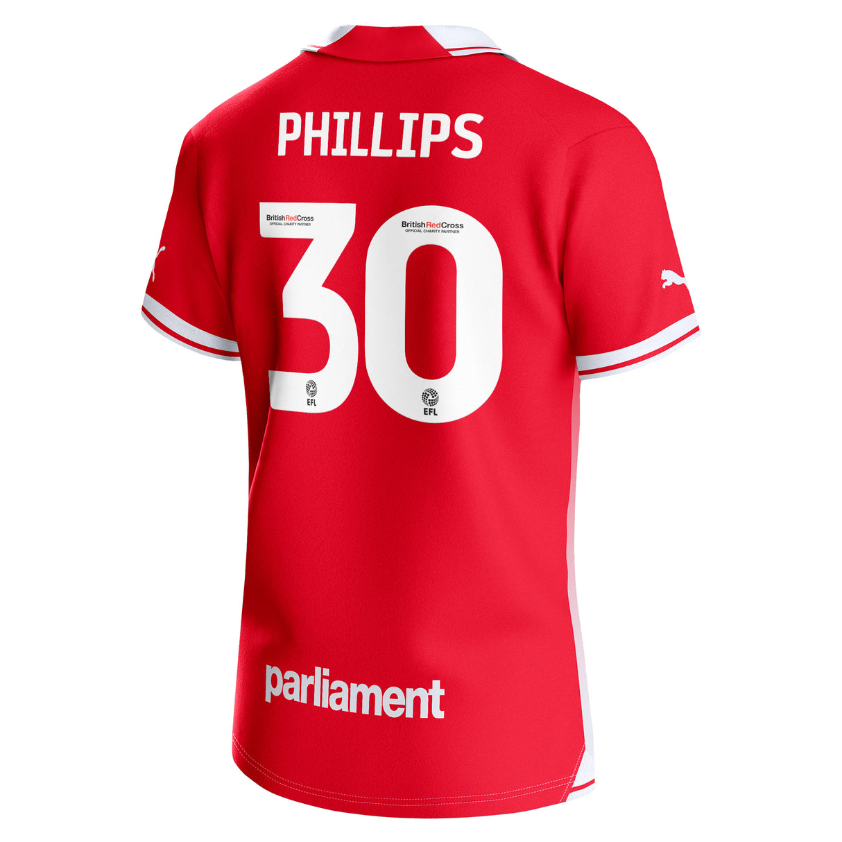 Barnsley Puma Home Shirt 2023-24 - Kids - Adam Phillips 30 - Kit Captain