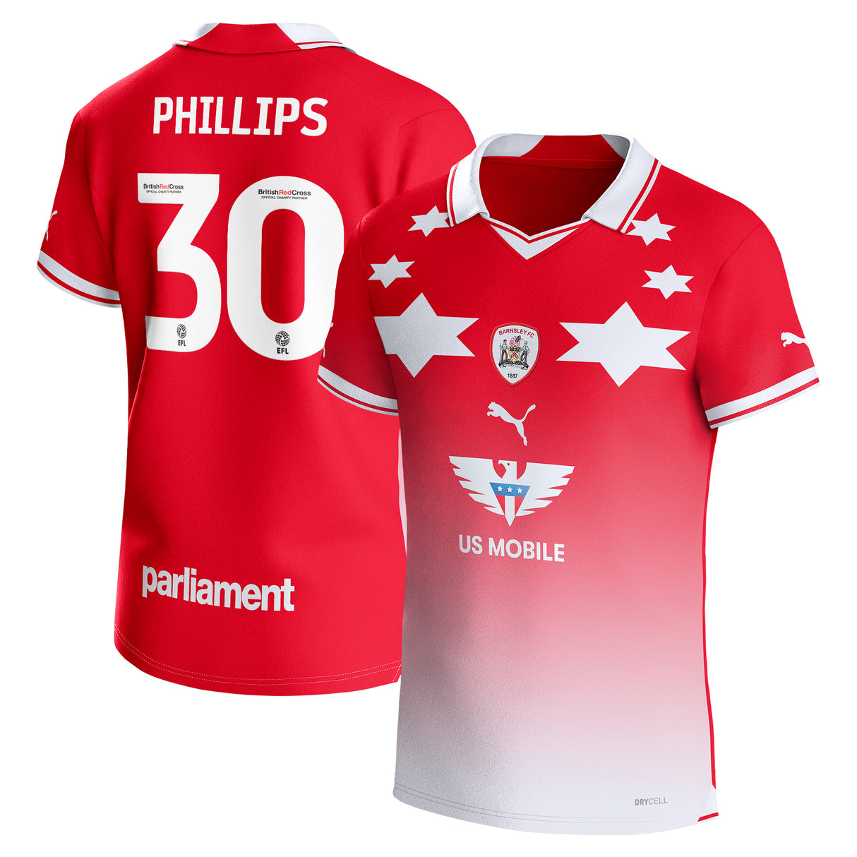 Barnsley Puma Home Shirt 2023-24 - Outsize - Adam Phillips 30