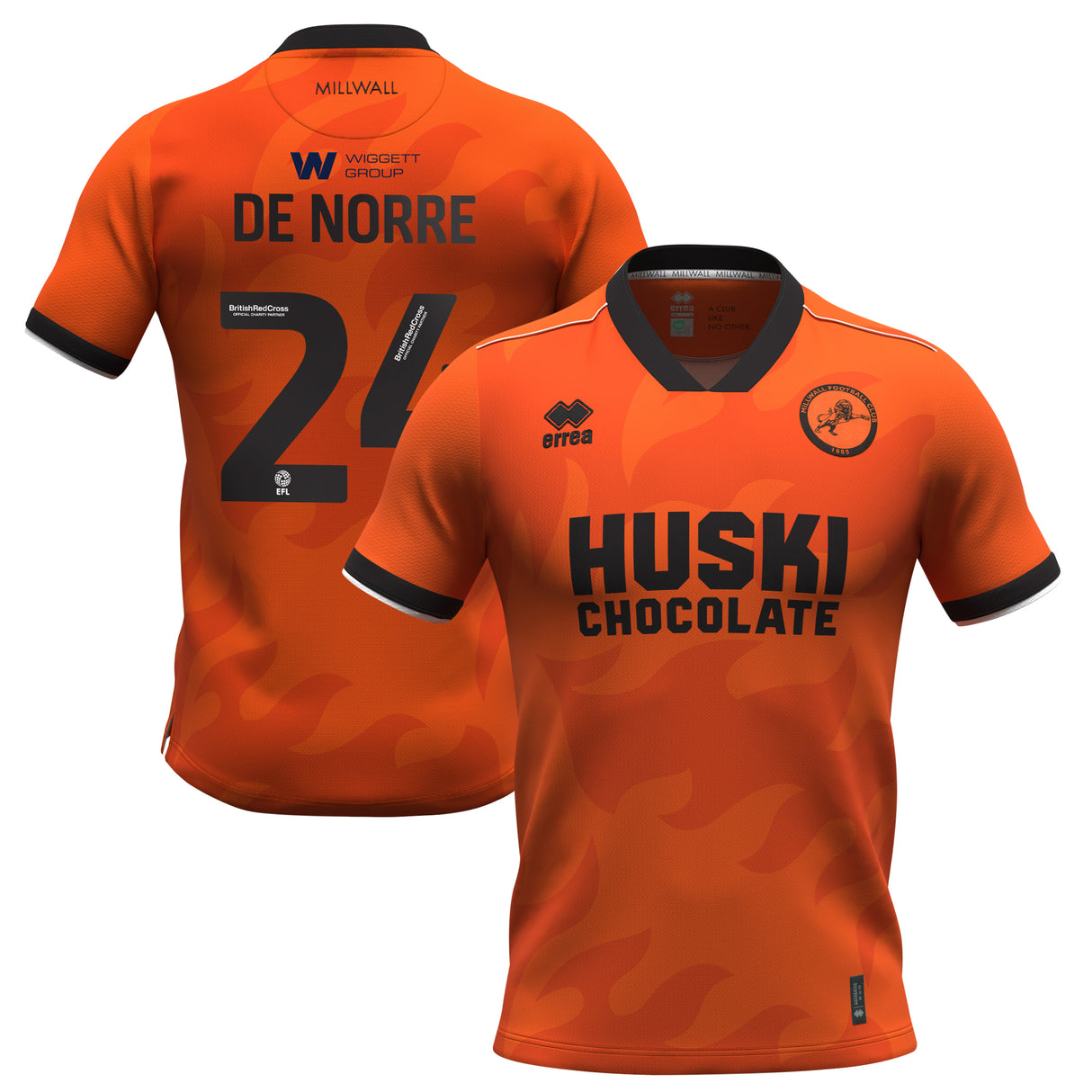 Millwall Errea Third Shirt 2023-24 - Casper DE NORRE 24 - Kit Captain