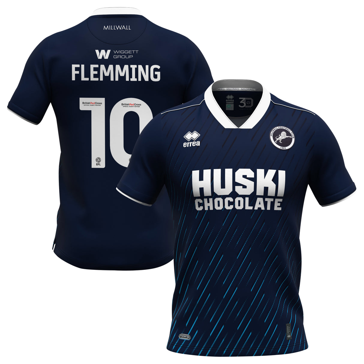 Millwall Errea Home Shirt 2023-24 - Zian FLEMMING 10 - Kit Captain