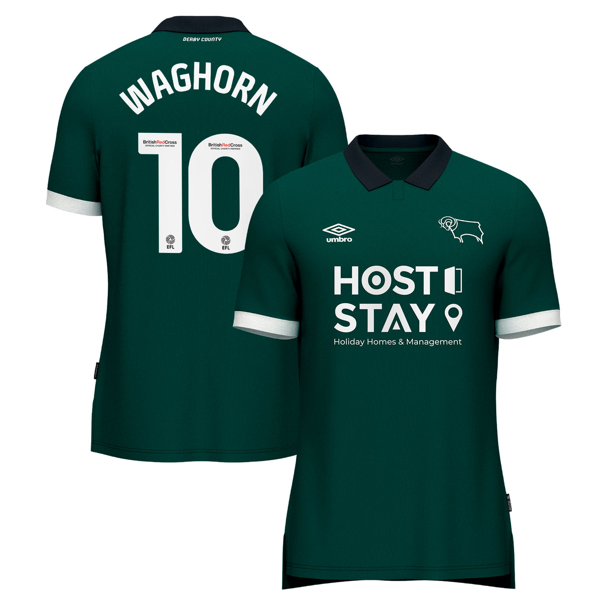 Derby County Umbro Third Shirt 2023-24 - Kids - Martyn Waghorn 10 - Kit Captain