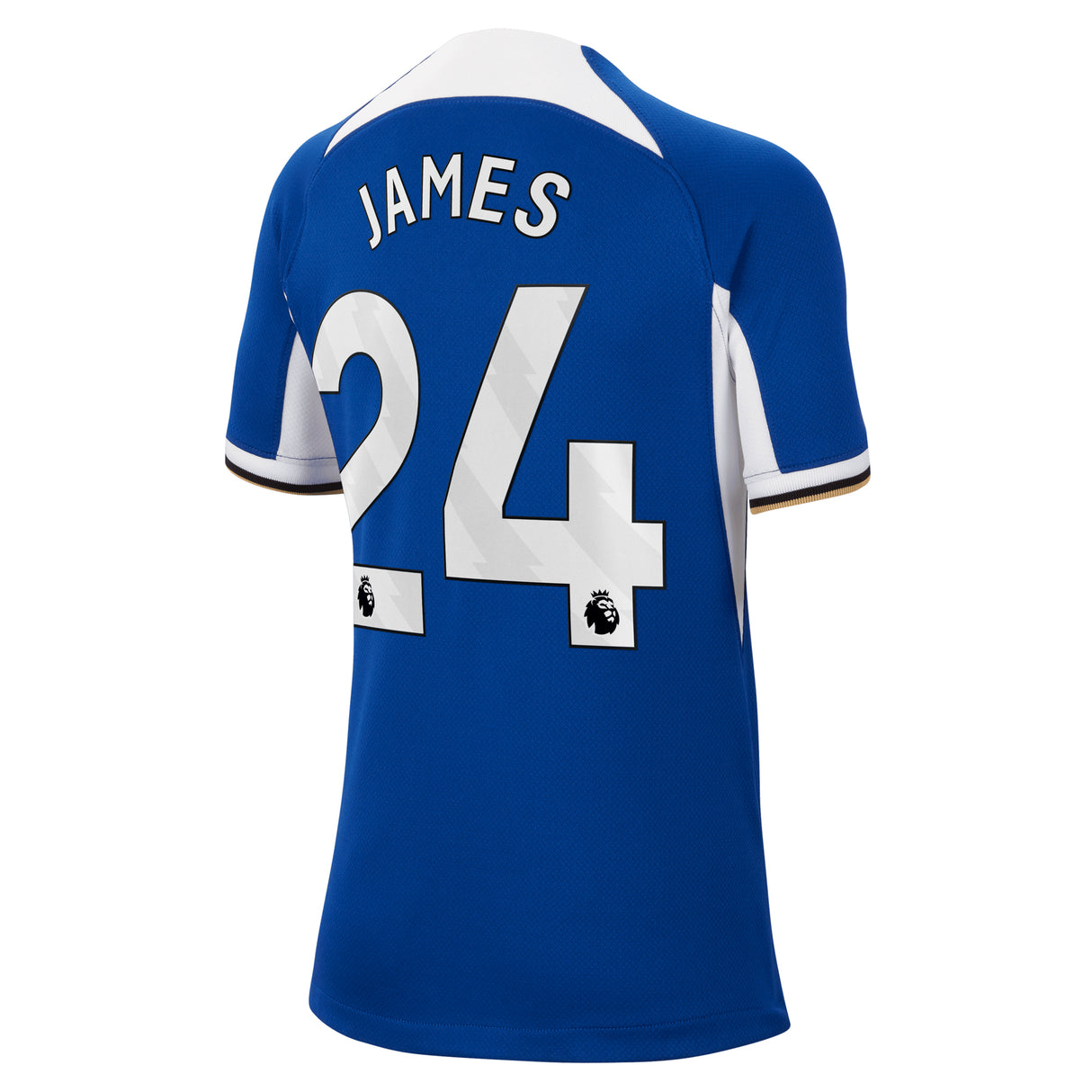 Chelsea Nike Home Stadium Sponsored Shirt 2023-24 - Kids with James 24 printing