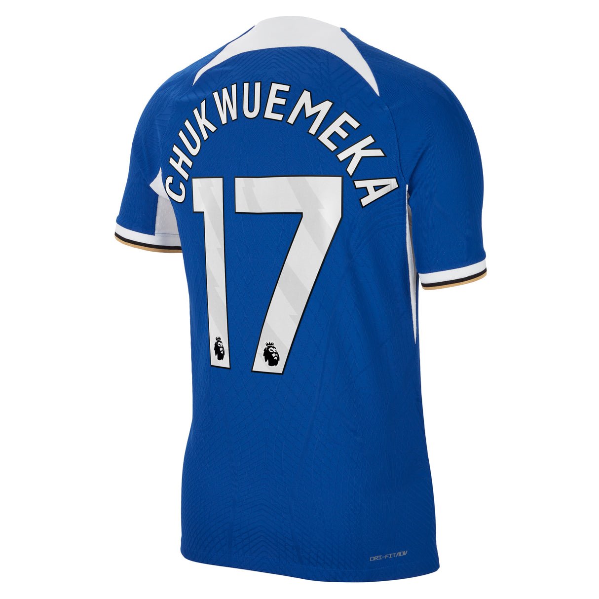 Chelsea Home Vapor Match Sponsored Shirt 2023-24 with Chukwuemeka 17 printing - Kit Captain