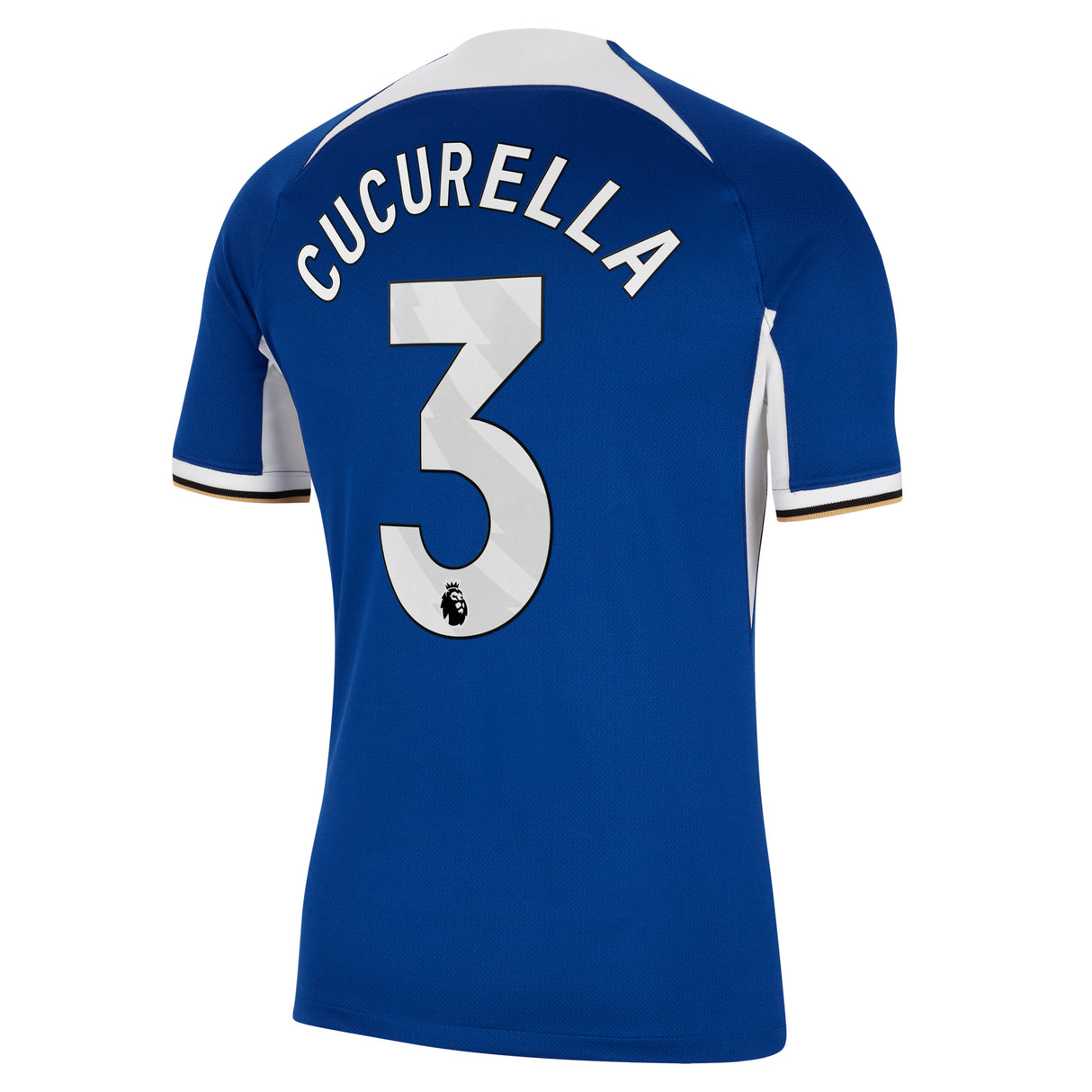 Chelsea Nike Home Stadium Sponsored Shirt 2023-24 with Cucurella 3 printing