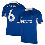 Chelsea Nike Home Stadium Sponsored Shirt 2023-24 with T. Silva 6 printing