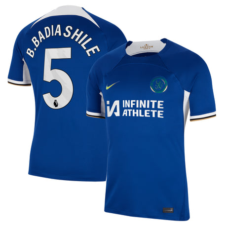 Chelsea Nike Home Stadium Sponsored Shirt 2023-24 with Badiashile 5 printing