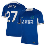 Chelsea Nike Home Stadium Sponsored Shirt 2023-24 with Gusto 27 printing