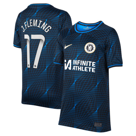 Chelsea WSL Nike Away Stadium Sponsored Shirt 2023-24 - Kids with J.Fleming 17 printing