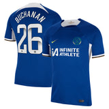 Chelsea WSL Nike Home Stadium Sponsored Shirt 2023-24 with Buchanan 26 printing