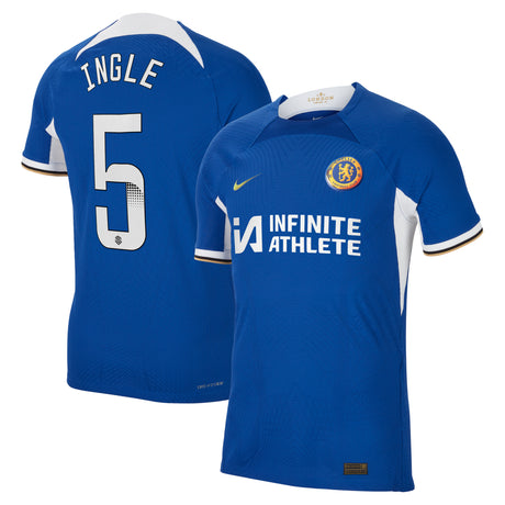 Chelsea WSL Home Vapor Match Sponsored Shirt 2023-24 with Ingle 5 printing - Kit Captain