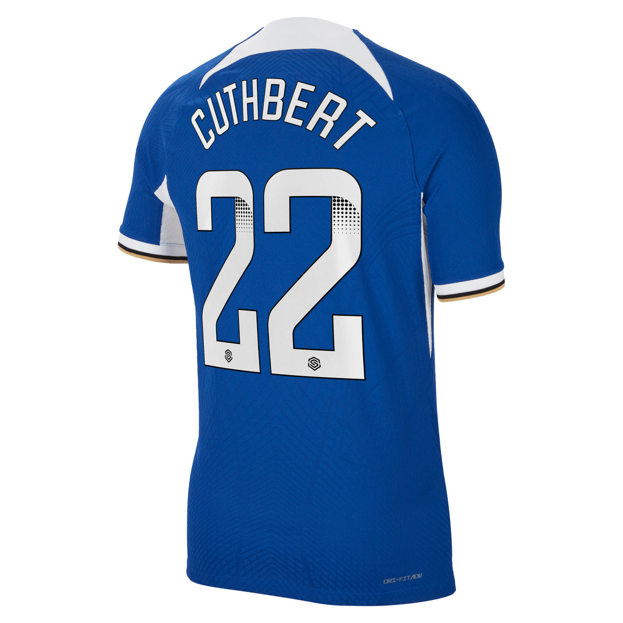 Chelsea WSL Home Vapor Match Sponsored Shirt 2023-24 with Cuthbert 22 printing - Kit Captain