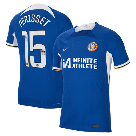 Chelsea WSL Home Vapor Match Sponsored Shirt 2023-24 with Perisset 15 printing - Kit Captain