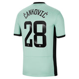 Chelsea WSL Nike Third Stadium Sponsored Shirt 2023-24 with Čanković 28 printing