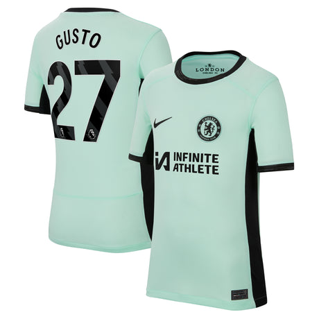 Chelsea Third Stadium Sponsored Shirt 2023-24 - Kids with Gusto 27 printing - Kit Captain