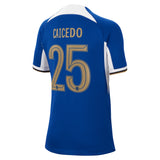 Chelsea Cup Nike Home Stadium Sponsored Shirt 2023-24 - Kids with Caicedo 25 printing