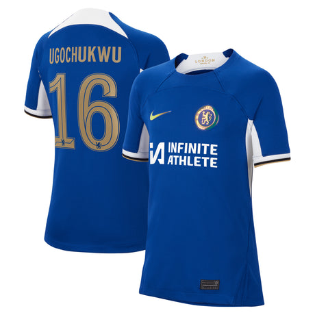 Chelsea Cup Nike Home Stadium Sponsored Shirt 2023-24 - Kids with Ugochukwu 16 printing