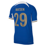 Chelsea Cup Home Vapor Match Sponsored Shirt 2023-24 with Maatsen 29 printing - Kit Captain