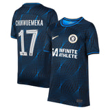 Chelsea Cup Nike Away Stadium Sponsored Shirt 2023-24 - Kids with Chukwuemeka 17 printing