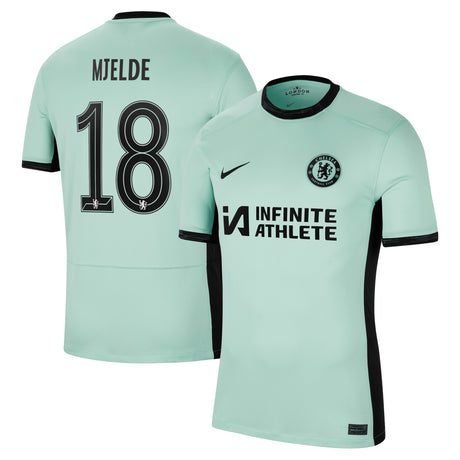 Chelsea Cup Nike Third Stadium Sponsored Shirt 2023-24 with Mjelde 18 printing