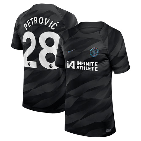 Chelsea Nike Goalkeeper Stadium Sponsored Shirt 2023-24 -Kids with PetroviÄ‡ 28 printing - Kit Captain