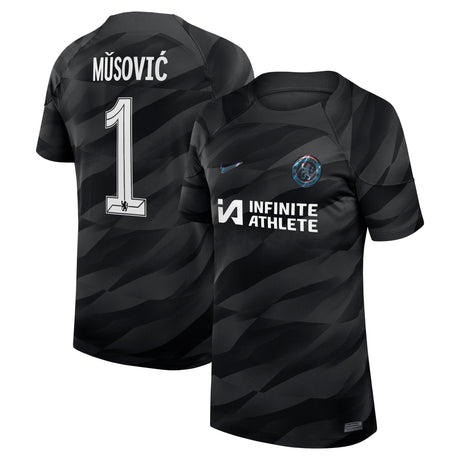 Chelsea Cup Nike Goalkeeper Stadium Sponsored Shirt 2023-24 - Kids - ZeÄ‡ira MuÅ¡oviÄ‡ 1 - Kit Captain