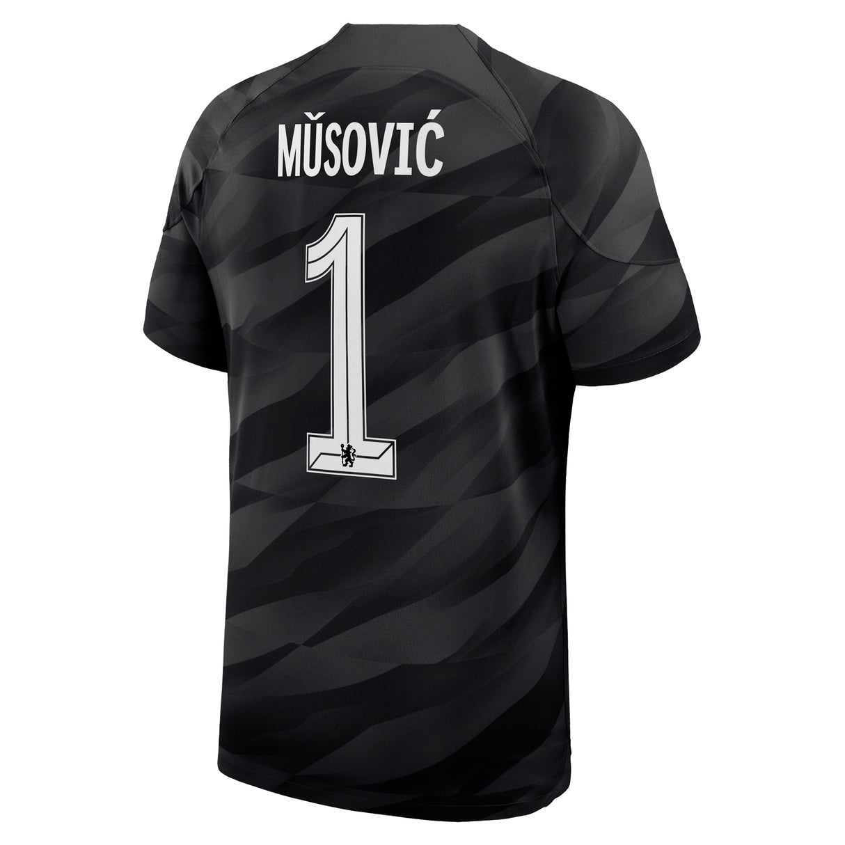 Chelsea Cup Nike Goalkeeper Stadium Sponsored Shirt 2023-24 with Mušović 1 printing