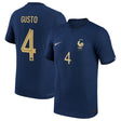 France Home Match Shirt 2022 with Gusto 4 printing - Kit Captain