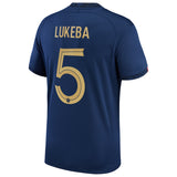 France Home Stadium Shirt 2022 with Lukeba 5 printing - Kit Captain