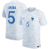 France Away Match Shirt 2022 with Lukeba 5 printing - Kit Captain