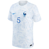 France Away Stadium Shirt 2022 - Kids with Lukeba 5 printing - Kit Captain