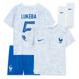 France Away Stadium Kit 2022 - Infant with Lukeba 5 printing - Kit Captain