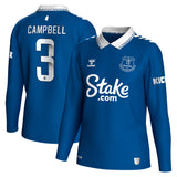 Everton WSL Hummel Home Shirt 2023-24 - Long Sleeve - With Campbell 3 printing - Kit Captain