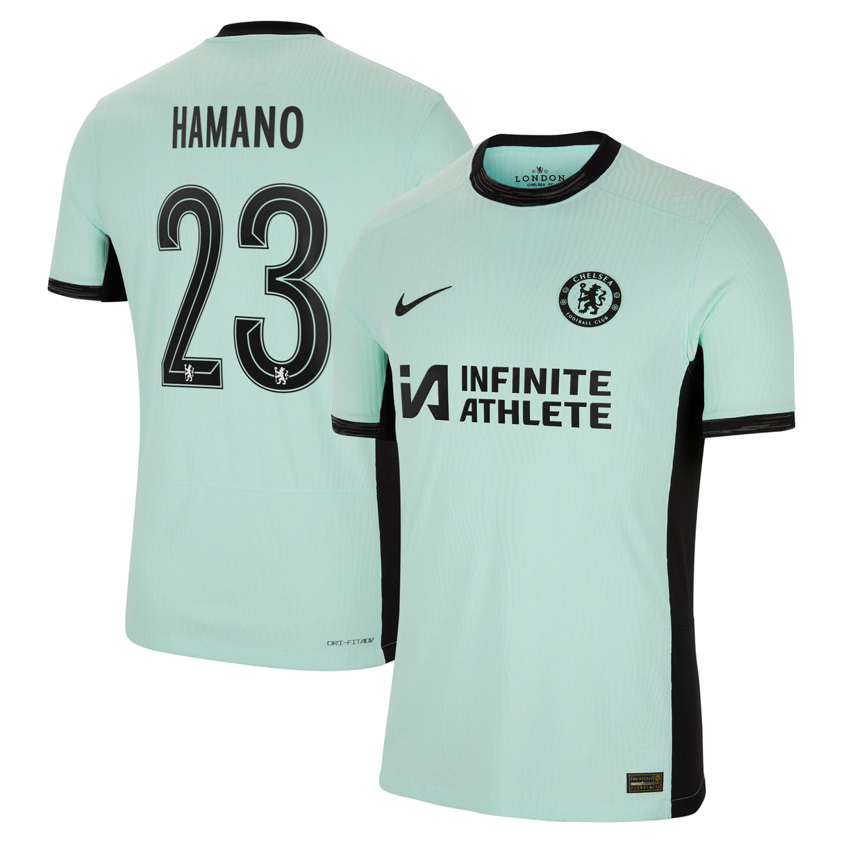 Chelsea Cup Nike Third Vapor Match Sponsored Shirt 2023-24 with Hamano 23 printing