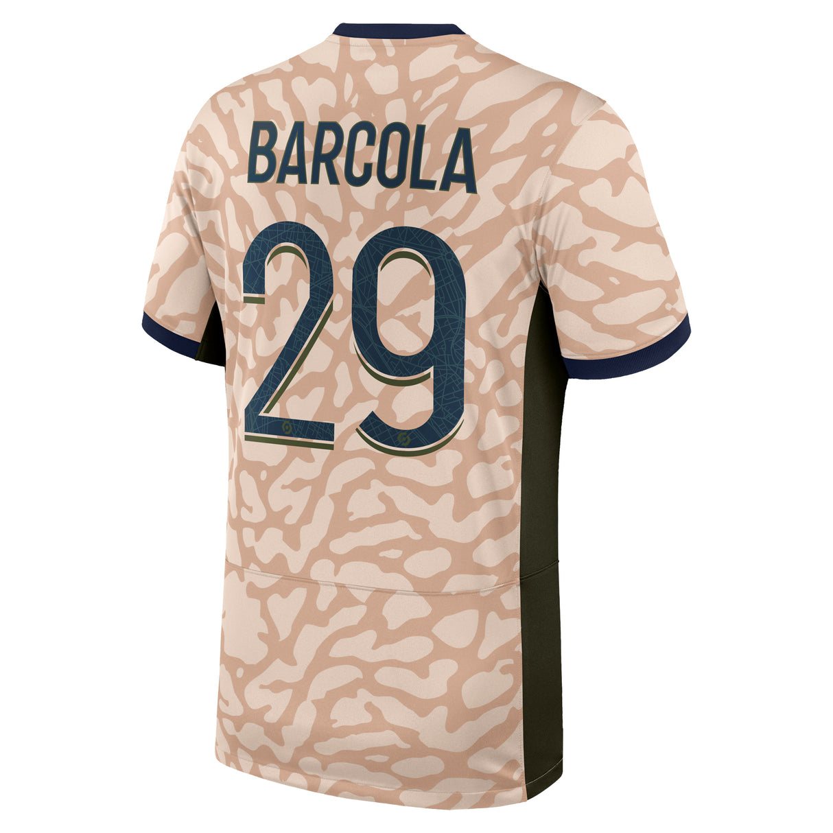 PSG Jordan Fourth Stadium Shirt 23/24 with Barcola 29 printing