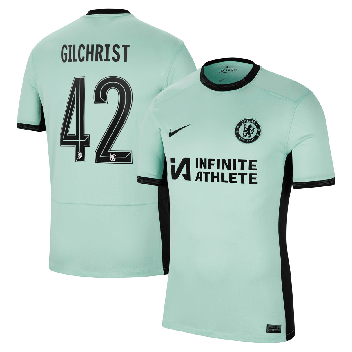 Chelsea Cup Nike Third Stadium Sponsored Shirt 2023-24 with Gilchrist 42 printing