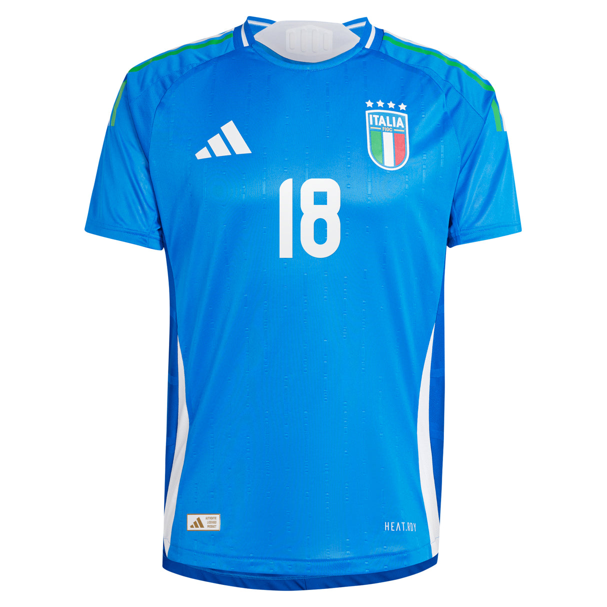 Italy adidas Home Authentic Shirt 2024 with Barella 18 printing