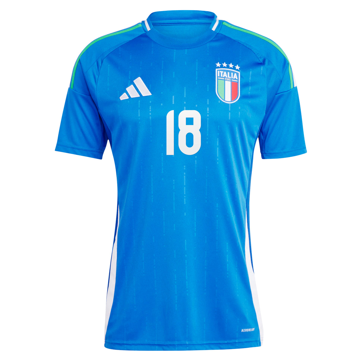 Italy adidas Home Shirt 2024 with Barella 18 printing